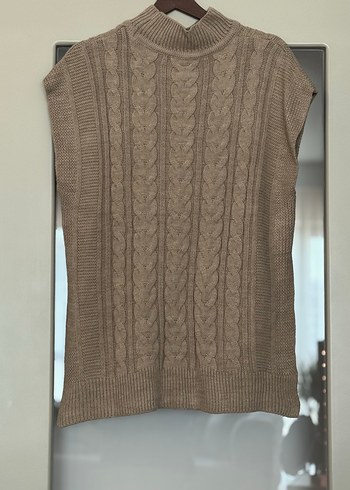 Boğazlı Bej Örgü Süveter - Görsel 4