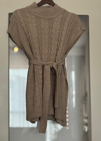 Boğazlı Bej Örgü Süveter - Görsel 3