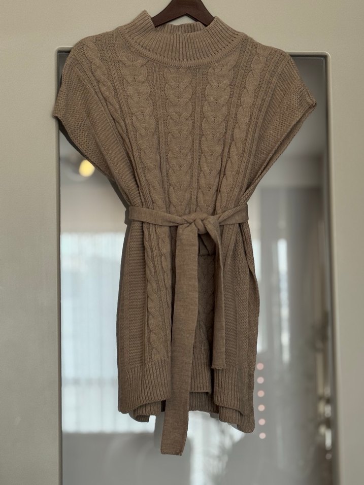 Boğazlı Bej Örgü Süveter - Görsel 2