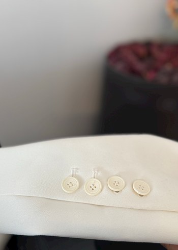 Zara Beyaz Kuşaklı Kadın Blazer Ceket - Görsel 8