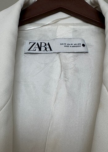 Zara Beyaz Kuşaklı Kadın Blazer Ceket - Görsel 5