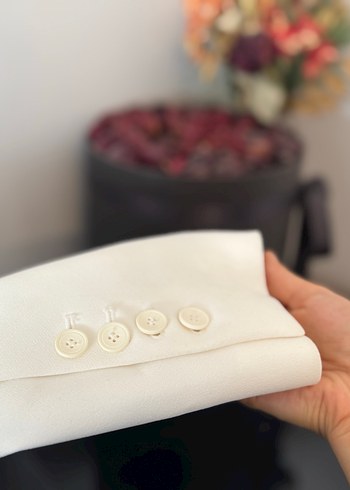 Zara Beyaz Kuşaklı Kadın Blazer Ceket - Görsel 7