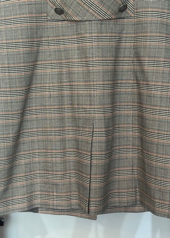 Nara Maxx Düğmeli Gri Ekose Kadın Yelek - Görsel 4