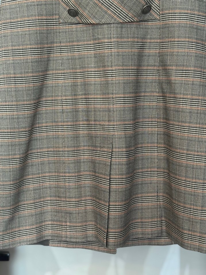 Nara Maxx Düğmeli Gri Ekose Kadın Yelek - Görsel 4