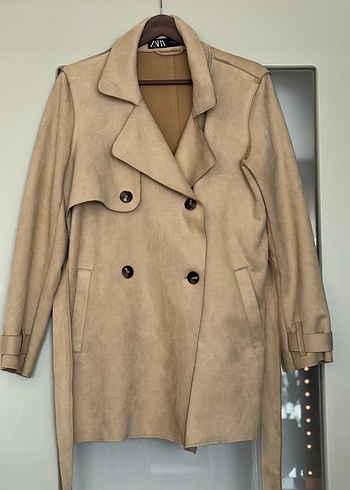 Kadın Bej Süet Midi Trençkot - Görsel 2