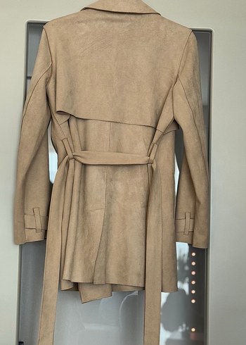 Kadın Bej Süet Midi Trençkot - Görsel 4