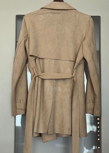 Kadın Bej Süet Midi Trençkot - Görsel 3