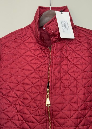 Terzi Dükkanı Bordo Parlak Mini Kadın Mont - Görsel 2