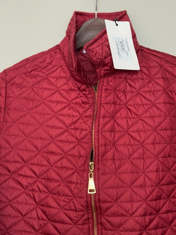 Terzi Dükkanı Bordo Parlak Mini Kadın Mont - Görsel 2