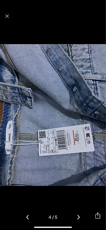 m Beden mavi Renk Mango denim elbise