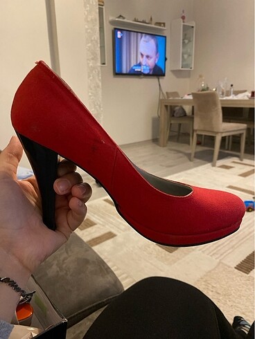 40 Beden Kırmızı dolgu topuk ayakkabı