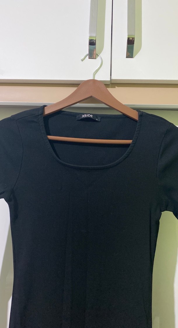 Siyah Kadın İnce Triko Elbise - Görsel 3