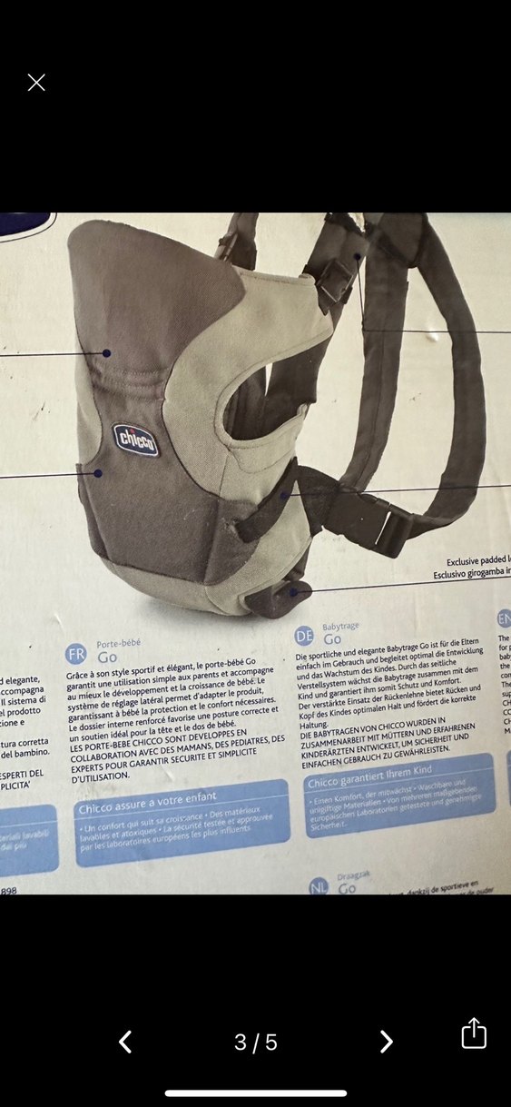 Chicco Gri Bebek Taşıyıcı kanguru - Görsel 2
