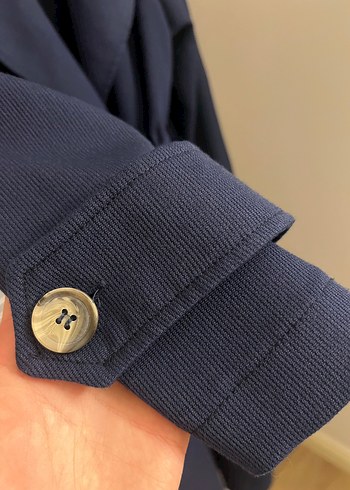 Midi Mavi Kadın Trençkot - Görsel 4