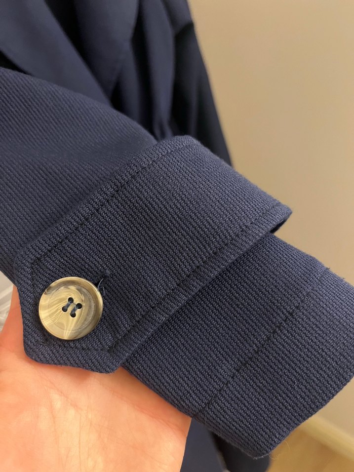 Midi Mavi Kadın Trençkot - Görsel 4