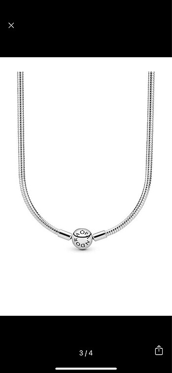 Beden gri Renk Pandora moments snake chain kolye 45cm