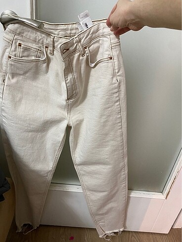 40 Beden Ekru Mom Jean