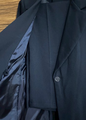 Lacivert Kadın Düğmeli Midi Blazer Ceket takım - Görsel 2