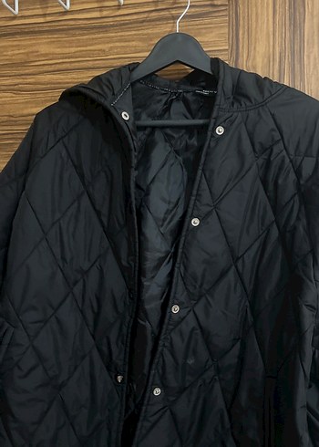 Düğmeli Siyah Kadın Midi Ceket - Görsel 2