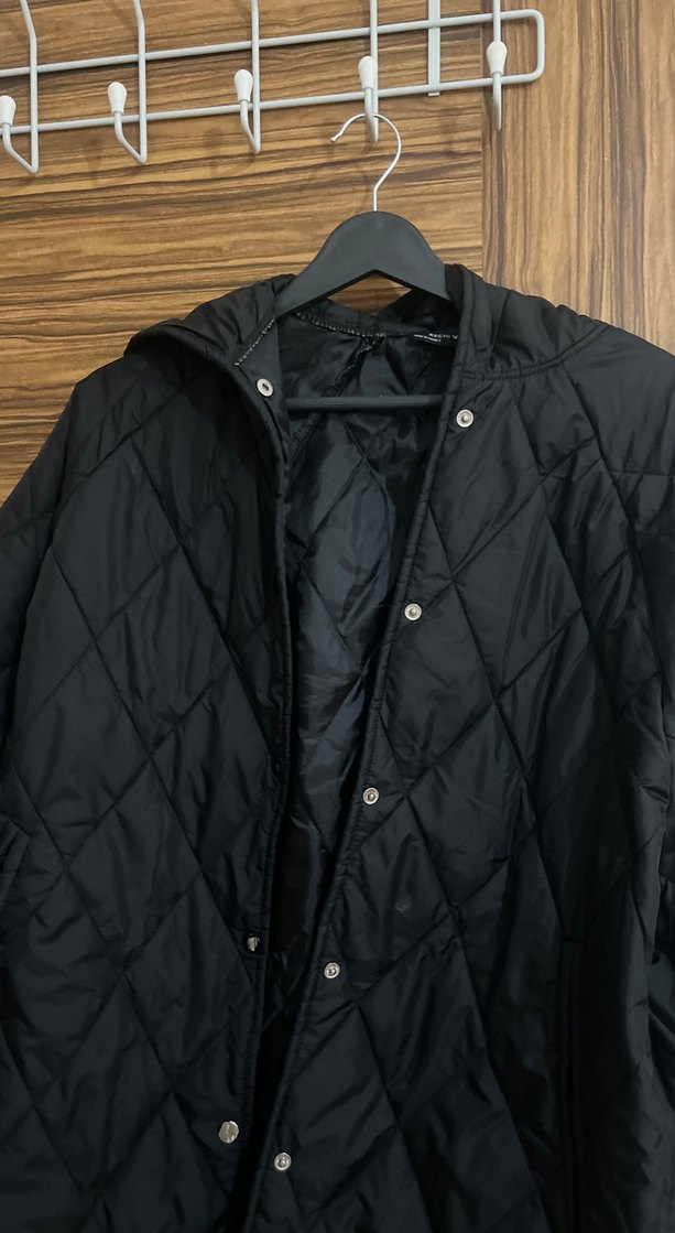 Düğmeli Siyah Kadın Midi Ceket - Görsel 2