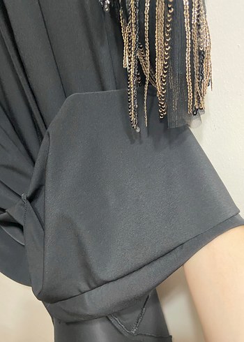 48 Beden Abaya kolları pul payet detaylı