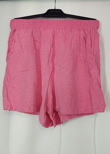 Defacto Pembe Mini Keten Şort