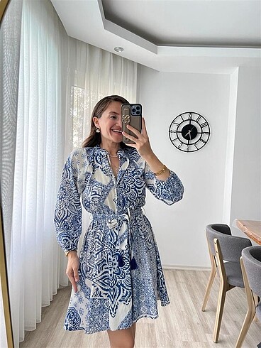 ZARA MAVİ GÖMLEK ELBİSE