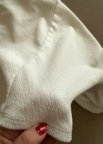 Zara Balon Kol Beyaz Tişört - Görsel 9