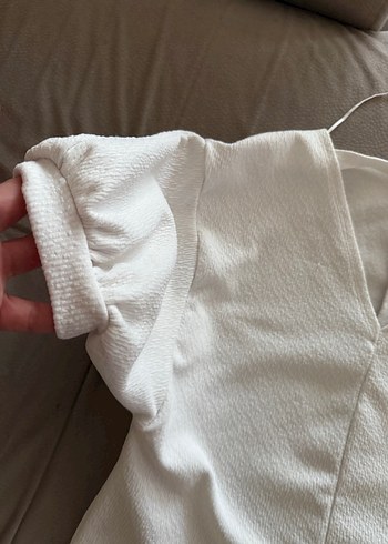 Zara Balon Kol Beyaz Tişört - Görsel 4