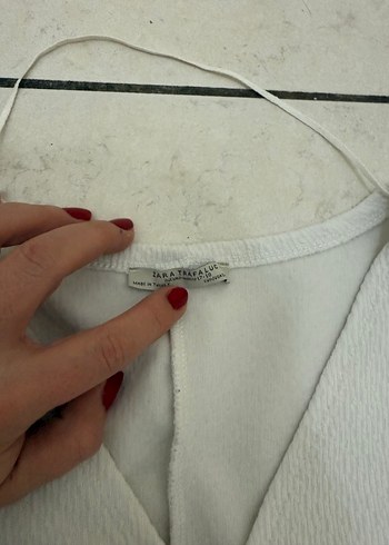 Zara Balon Kol Beyaz Tişört - Görsel 6
