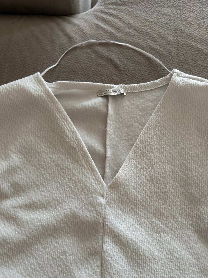 Zara Balon Kol Beyaz Tişört - Görsel 3