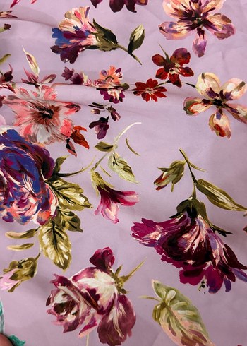 KotonÇiçek Desenli Mor Halter Yaka Bluz - Görsel 5