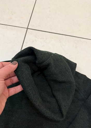 Topshop Kadın Haki Boğazlı Örgü Yün Kazak - Görsel 4