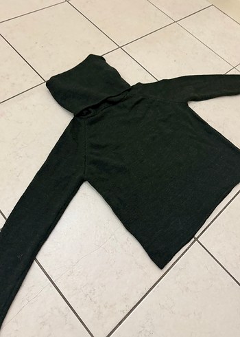 Topshop Kadın Haki Boğazlı Örgü Yün Kazak - Görsel 2