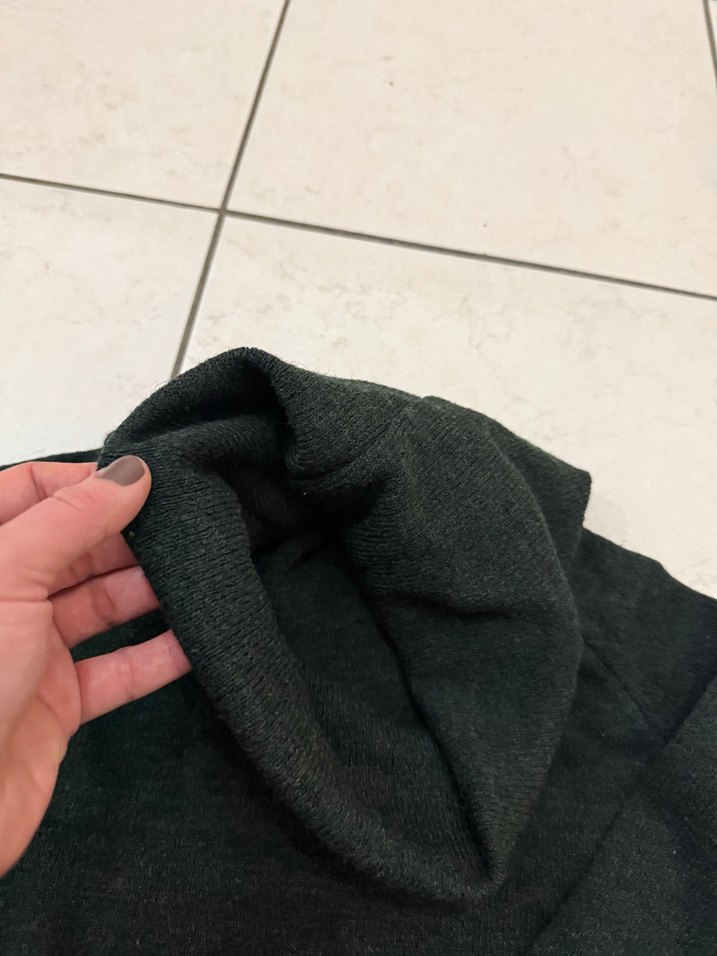 Topshop Kadın Haki Boğazlı Örgü Yün Kazak - Görsel 4