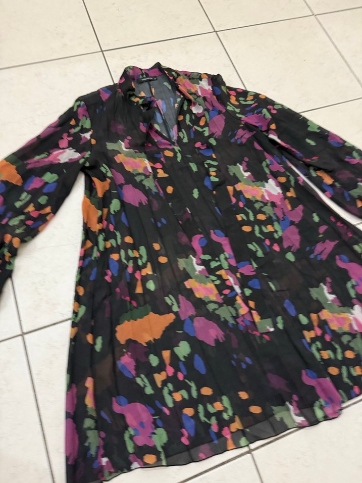 Trendyol Milla Siyah Desenli Tül Elbise - Görsel 2