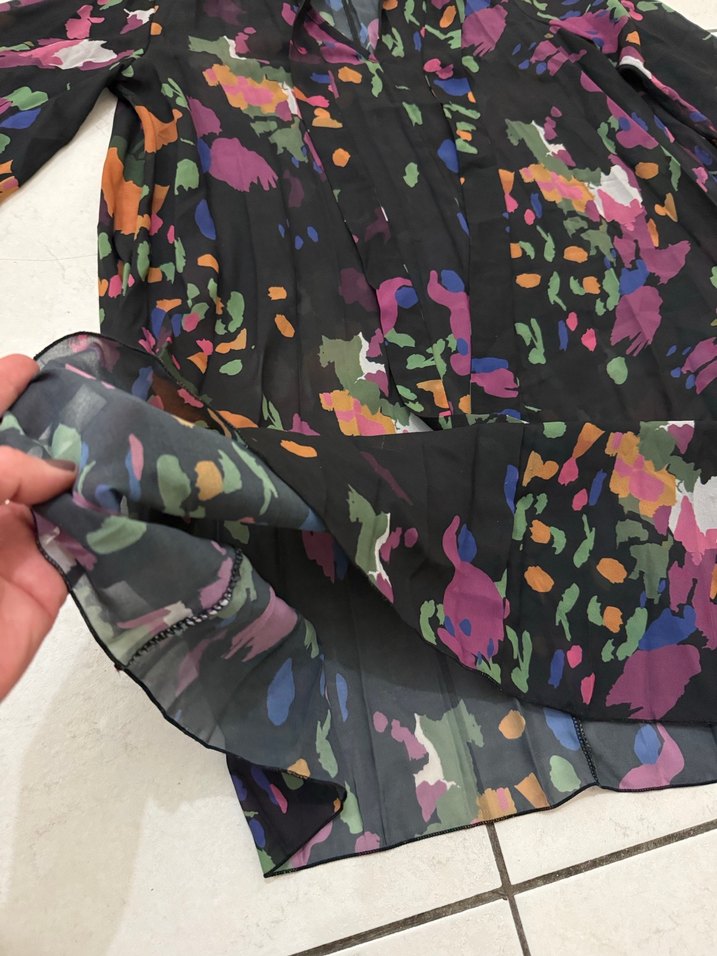 Trendyol Milla Siyah Desenli Tül Elbise - Görsel 5