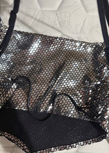 Trendyolmilla Gümüş Yılan Desenli Mini Büstiyer - Görsel 5