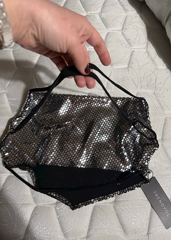 Trendyolmilla Gümüş Yılan Desenli Mini Büstiyer - Görsel 8