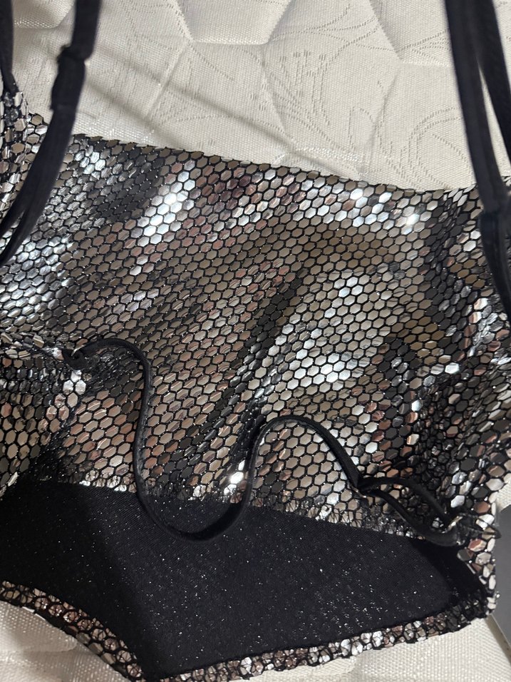 Trendyolmilla Gümüş Yılan Desenli Mini Büstiyer - Görsel 5