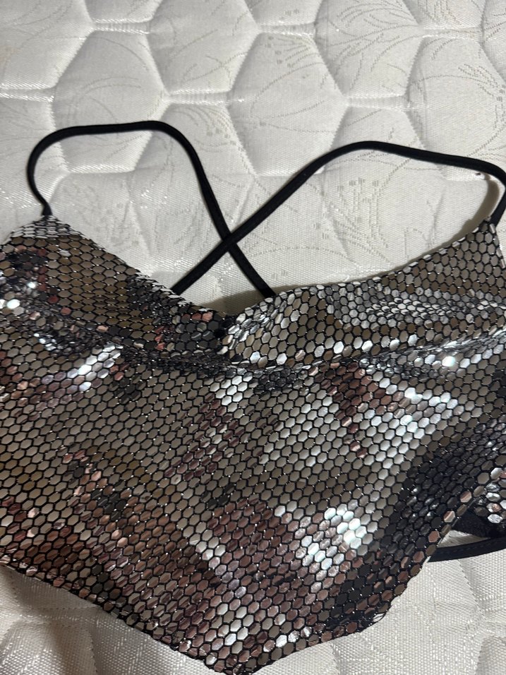 Trendyolmilla Gümüş Yılan Desenli Mini Büstiyer - Görsel 4