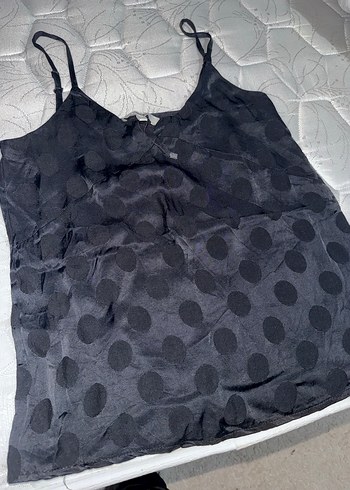 Koton Siyah Saten İpli Badi - Görsel 6