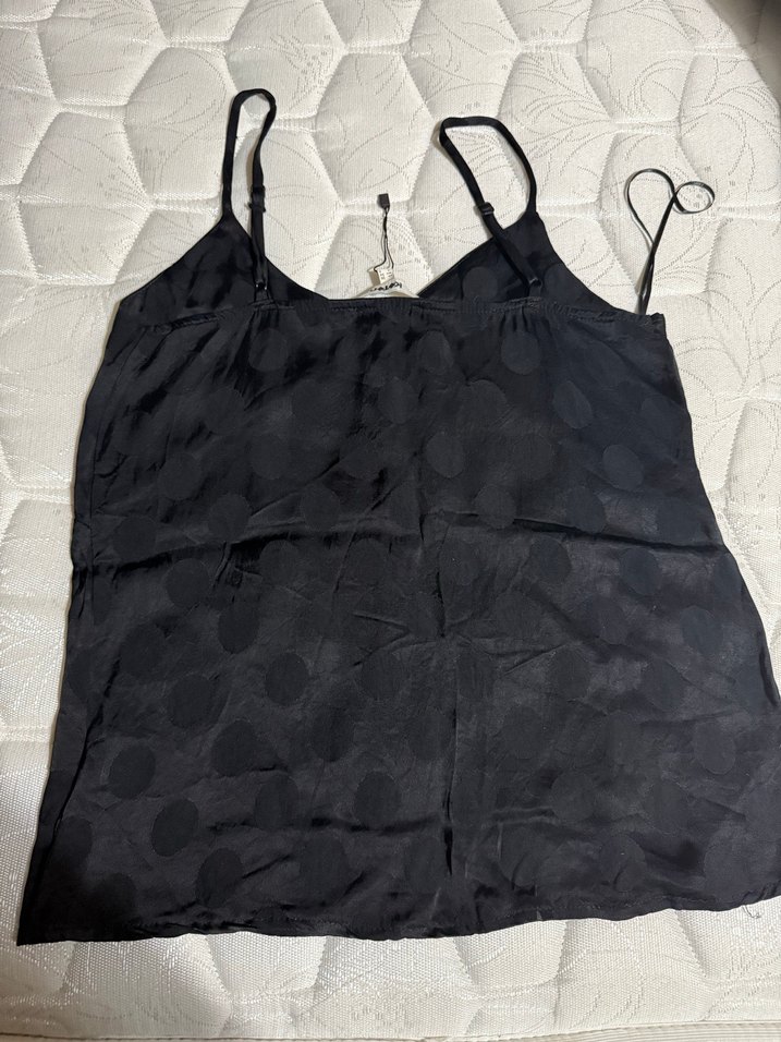 Koton Siyah Saten İpli Badi - Görsel 4