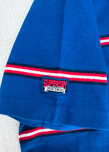 l Beden mavi Renk Superdry Mavi Çizgili Polo Tişört