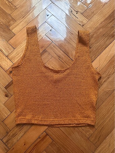 Zara Hardal Rengi Orme Crop Top - Görsel 2