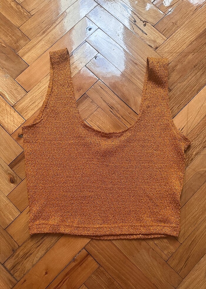 Zara Hardal Rengi Orme Crop Top - Görsel 2