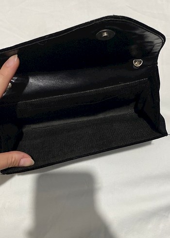 Siyah Süet el çantası - Görsel 2
