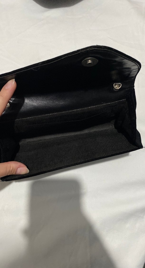 Siyah Süet el çantası - Görsel 2