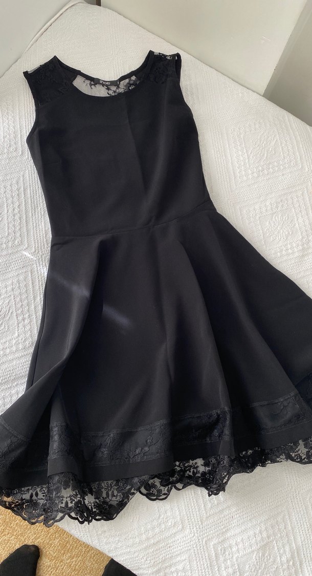 Siyah Midi Elbise - Görsel 2