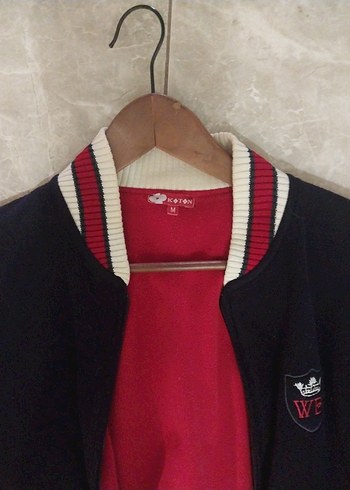 Lacivert Fermuarlı Kollej Tipi mont - Görsel 3